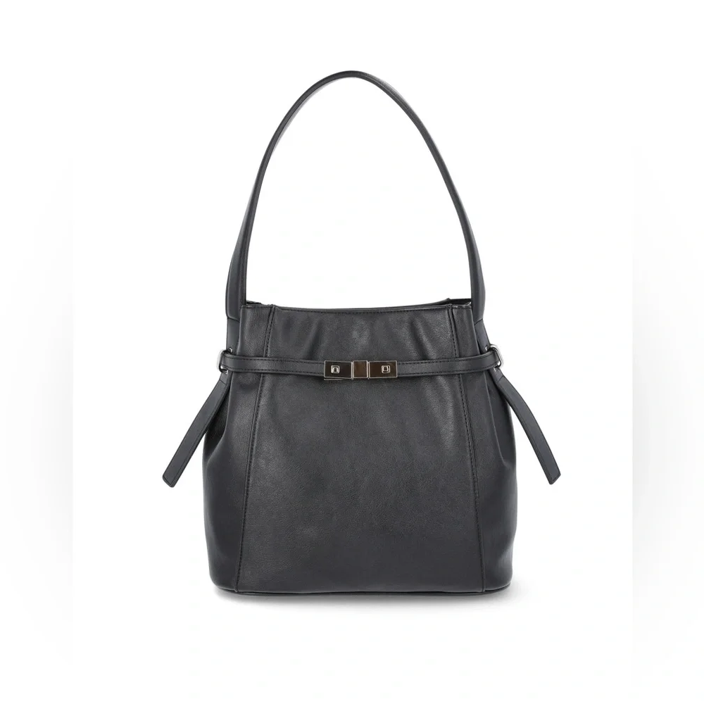 Time and Tru Women's Dalton Shoulder Bag, Black